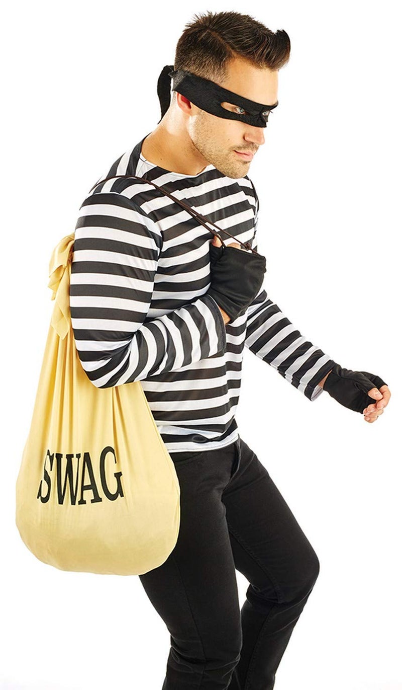 fun shack Adult Robber Costume for Men, Bank Robber Halloween Outfit, Burglar Costume for Adults, Party Wear, One Size - Image 2
